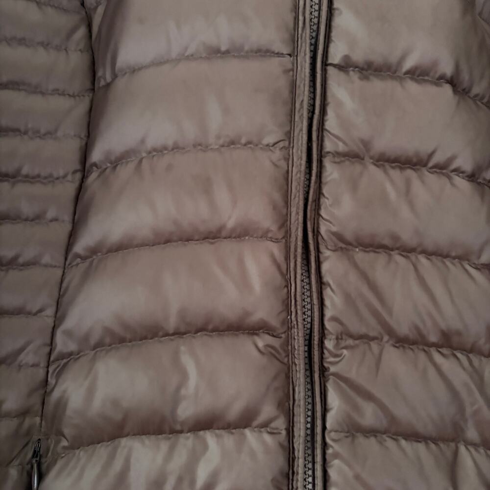 Eddie Bauer Astoria Down Parka Size Large Hooded Brown Long - Picture 6 of 9